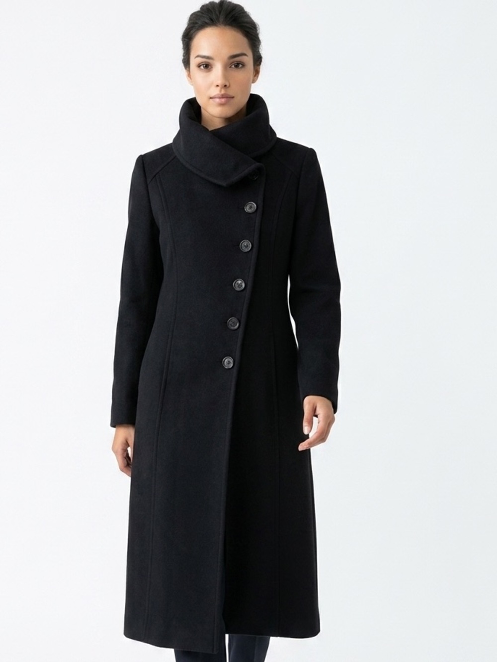 JESSICA | Black Wool Blend Long Coat Sz US 10